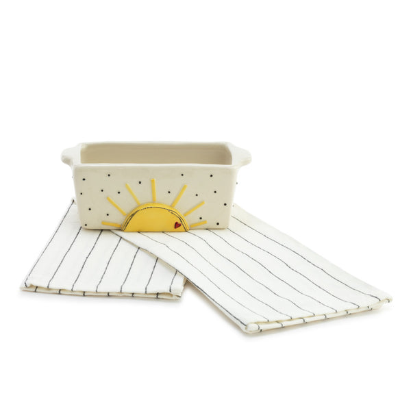 Sun & Dots Mini Loaf Pan with Towel