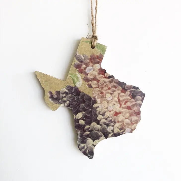 Vintage Floral Texas Ornaments - Hydrangea 4"