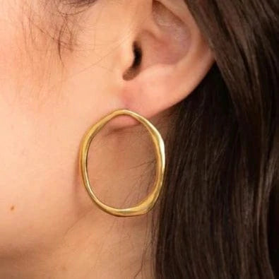Organic Open Circle Post Earrings